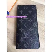 在飛比找蝦皮購物優惠-米娜正品 Lv M61697 黑灰 Brazza 長夾 全新