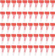 50PCS Party Blowers Noisemakers 1.26x0.24 Inch Fun Red Plastic Birthday Blowers Novelty Noise Makers Kids Party Sport Games
