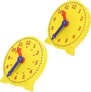 CVUTOVO 2Pcs Student Learning Clock Model Interactive Teaching Tool for Educational Analog Clock for Preschoolers Eye Hand Coordination Development for Classrooms
