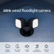 Blink Wired Floodlight Camera LED Smart Security Camera - Black 2600 Lumens NEW