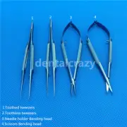 18cm Titanium Scissors+Needle Holders +Tweezers Surgical Ophthalmic Instruments