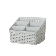 3Pcs Multifunctional Storage Box Weaving Design Cosmetic Makeup Organizer Desktop Storage Container
