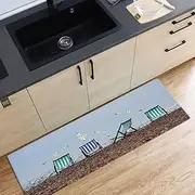 SHENGANG Sea Waves Beach Rug Kitchen 3D Carpet Hallway Marine Carpet in The Bedroom On The Floor Custom Long Corridor Rug,3,60x180cm