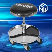 Rolling Pneumatic Creeper Seat Mechanic Stool Shop Garage Adjustable Tool Tray
