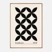Galrie Bauhaus 1919 Classic Geometric Art Print for Modern Interiors, Wood Frame, 50 x 70cm (20 x 28inch)
