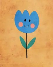 [Namly Design] Poster - Smiling Blue Flower