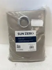Sun Zero Hartford Blackout Window Curtains Panel Pair STONE 100x96" new