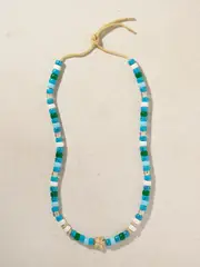 [Carolina Bucci] Carolina Bucci - Forte Dei Marmi Forte Beads 18-karat Gold And Lurex Multi-stone Necklace Kit - Turquoise - One size One size Blue