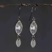 Golden Rutile with Mother of Pearl Drop Earrings