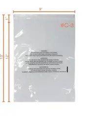 Yens #3 (9"x 12") - 5000pcs/Box Clear Plastic bags -with warning citation