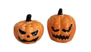 Cracker Barrel Mini Halloween Jack-O-Lantern Pumpkin Salt & Pepper Set New