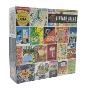 Re-Marks Vintage Atlas 1000 Piece Jigsaw Puzzle Maps New York Paris India Seale