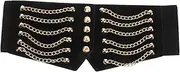 [PACKOVE] Wide Elastic Corset Belt with Lace Up Design Durable Cinch Belt for Punk Steampunk Styles Fashionable Waist Decoration for Women Versatile Accessory for Any Occasion Enhances Dress