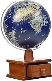 meaningful Globe Illumination Globe With Wooden Drawer Stand Globes Hd Embossed World Globe Touch Night Light Desktop Geographic Globes Home Decor