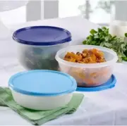 Tupperware Modular Medium Bowl 3 piece Set Blue NEW