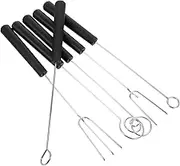 Amosfun 6pcs Stainless Steel Chocolate Dipping Forks Assorted Shapes for Fondue Baking Dessert Making Easy to Clean Kitchen Tools for Home Outdoor Use