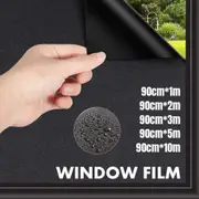 Blackout Static Cling Window Glass Film Roll Privacy Protection Block Sun Decor, Blackout Privacy Glass, 100% Light Black Tint Tinting