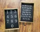 ABC and 123 sign set, farmhouse framed