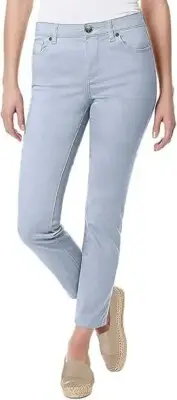 Buffalo David Bitton Women's Mid-Rise Skinny Ankle Grazer Jeans Light Blue 10