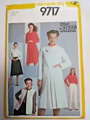Blouse Pants Skirt Jacket Vest Wardrobe 12 Simplicity 9717 Sewing Pattern VTG UC