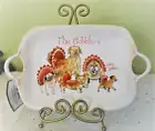 Dog Thanksgiving Platter The Gobblers by Sherri Buck Baldwin Porcelain
