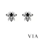 【VIA】昆蟲系列 蜜蜂造型白鋼耳釘 造型耳釘 黑色