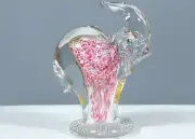 MARIAN PYRCAK Art Glass Lead Crystal 24%PbO ELEPHANT Figurine 4.5” #1
