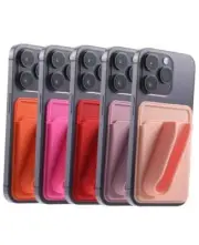 5 Pack Lip Gloss Holder Phone Case, Silicone Card Holder for Phone Case Red