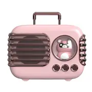 Cute Bluetooth 5.0 Speaker Portable Wireless Speaker Music Player Built-in HD Microphone -Pink