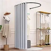 Clothing Store Fitting Room, Changing Room for Mall and Office, U-Dressing for Privacy Protection, Room Divider With Shading Curtain, Hanging Rod and Hook Up (38x38x79IN)