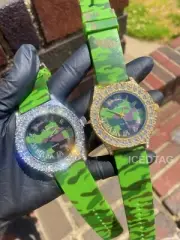ICED SILICONE BAND LUXURY SIMULATED DIAMOND BLING HIP HOP T FASHION WATCH