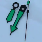 12.5mm Black Trim Green Lume Painted Watch Hands Compatible with NH35 NH36 7S26