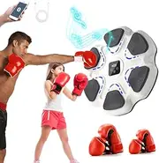 Music Boxing Machine with 2 Pairs of Gloves,Smart Bluetooth Boxing Machine,Wall-Mounted Punching Equipment with LED Display,Rechargeable Boxing Target for Kids Adults Home Gym
