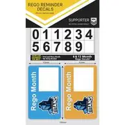 NRL Titans Rego Reminder Decal - N-RR-TI