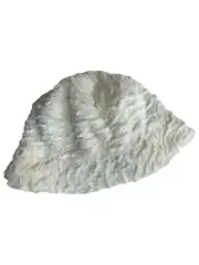 Isotoner Womens White Fluffy Bucket Hat Cap