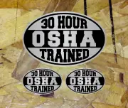 OSHA Hard Hat Stickers 30 Hour OSHA Trained Safety Helmet Decals Silvr - 3 for 1