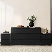 Oikiture Dressers Chest of Drawers and 2 Bedside Tables Cabinet Chest of Drawers