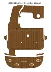 1999-2002 Sea Ray 340 Swim Platform Cockpit Pad Boat EVA Foam Teak Floor Mat
