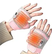 [Generic] Heated Winter Gloves - USB Fingerless Heated Gloves Warm Winter Gloves | Touchscreen Rechargeable Writing Gloves Portable Hand Warmer for Outdoor & Work