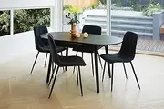 Remi Extension Dining Table Black Ceramic