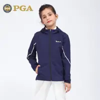 在飛比找ETMall東森購物網優惠-美國PGA秋冬新品 高爾夫兒童服裝 女童保暖風衣外套連帽 長