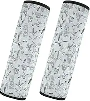 Car Seat Belt Pads 2 Pcs Soft Seat Belt Shoulder Strap Covers Pad Camera Bag Strap Cover Car Accessories for Adults Youth Kids M Color Birds Different Wild Birds