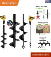 Auger Drill Bit Set - 1.6 & 3.5 Inch - Effortless Planting Tool for Gardener