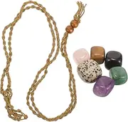 [Hohopeti] 1 Set Net Bag Pendant Hand Woven Necklace Holder Healing Crystal Stones Crystal Hanging Ornament Holder for Necklace Stone DIY Stones Hanger Pendant Rack Natural Crystal Vintage