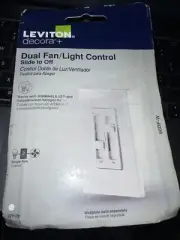 Leviton 66DF-W Decora SureSlide White Polycarbonate Fan/LED Dimmer Slide Switch