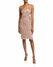 Aidan Mattox Sleeveless Sequin Cocktail Dress Size US 2 Ice Pink MSRP $440