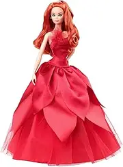 Barbi Barbie Signature 2022 Holiday Collectible, Exclusive Red Hair, Doll Stand, Displayable Packaging, Collector Gift