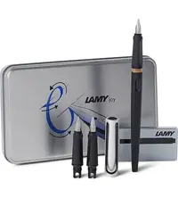 在飛比找Yahoo!奇摩拍賣優惠-【優力文具雜貨】＊LAMY Joy喜悅系列 亮黑銀鋁蓋鋼筆禮