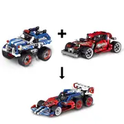 Police Interceptor & Getaway Racer Combines to Police Racer Pull Back Motor