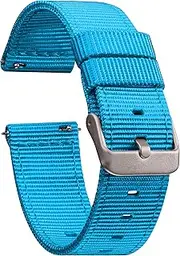 GadgetWraps 14mm Nylon Watch Band with Quick Release Pins – Compatible with Pebble, Fossil, Skagen, Wristology – 14mm Nylon Watch Band (Aqua Blue, 14mm)